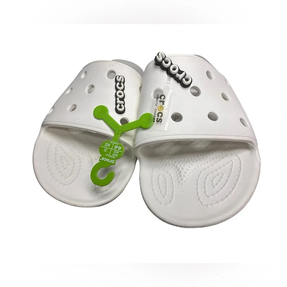 CROCS Classic Slide Sandals Men Size 13 White Slip On Clogs Shoes‎